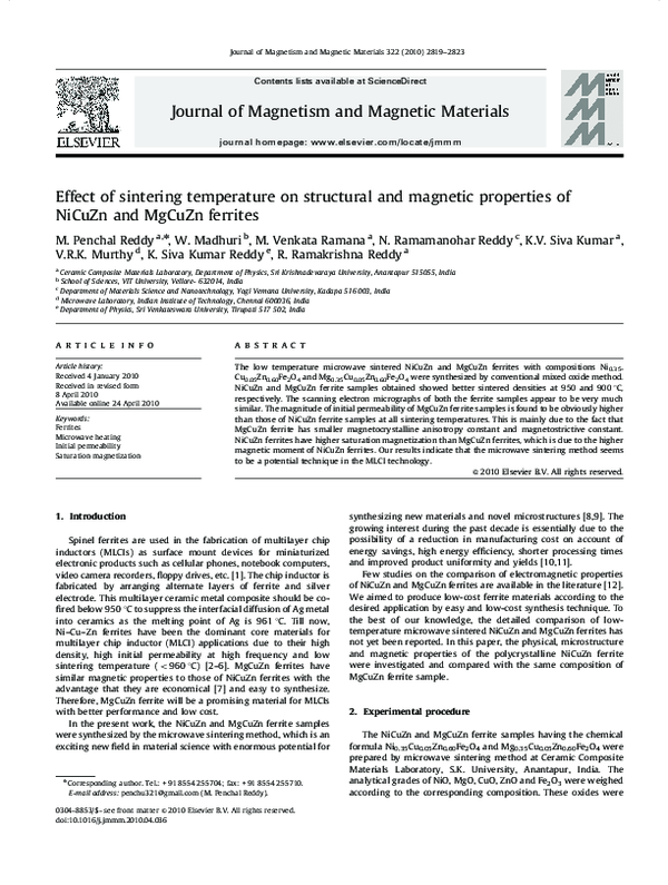 (PDF) Effect of sintering temperature on structural and magnetic ...