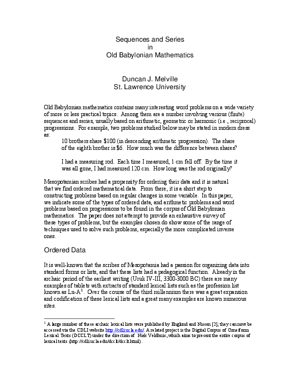 Sumerian mathematics picture