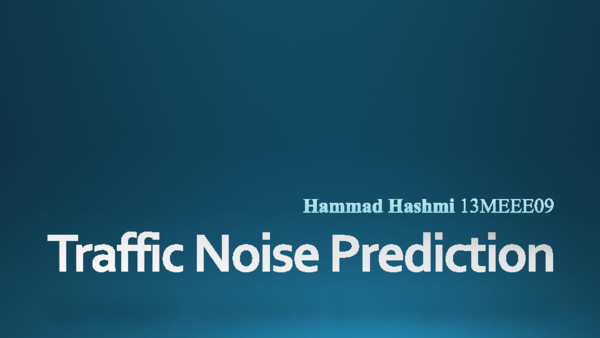 (PPT) Traffic Noise Prediction and TNP Models ppt by Hammad Hashmi