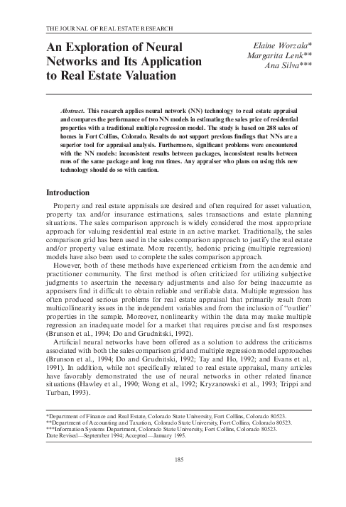 (PDF) An Exploration of Neural Networks and Its Application to Real ...