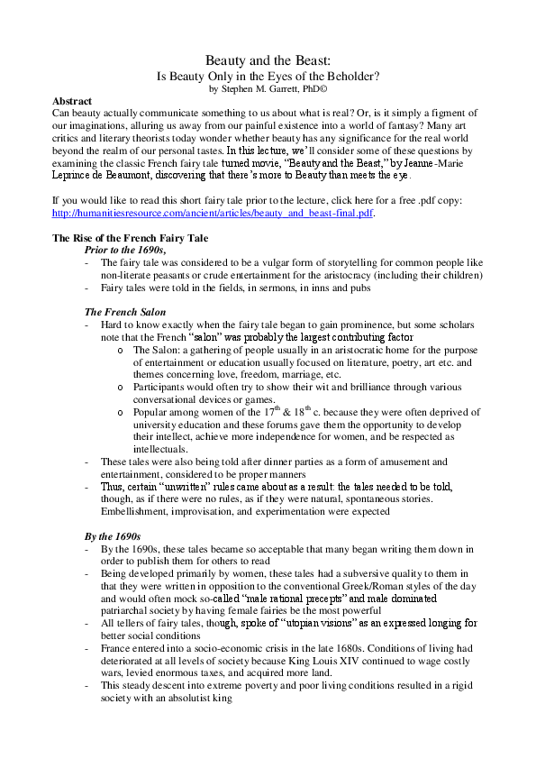 Beauty and the beast story image