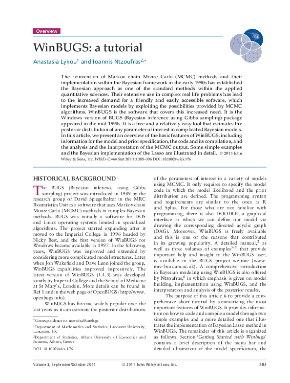 R Tutorial With Bayesian Statistics Using Openbugs Pdf