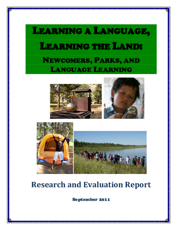 (PDF) Learning a Language, Learning the Land: Newcomers, Parks and ...