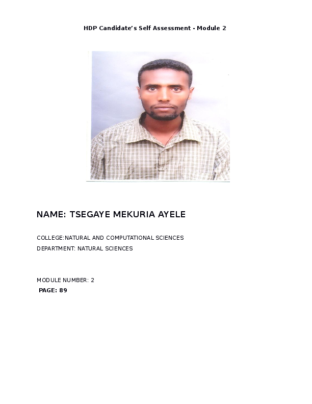 Self Assessment Module 2