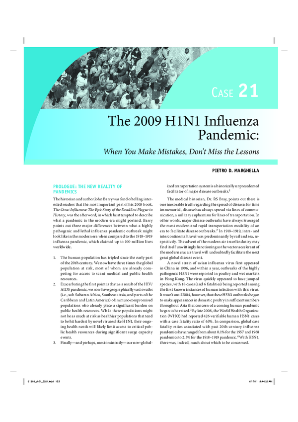 (PDF) The 2009-2010 H1N1 Influenza Pandemic: When You Make Mistakes ...
