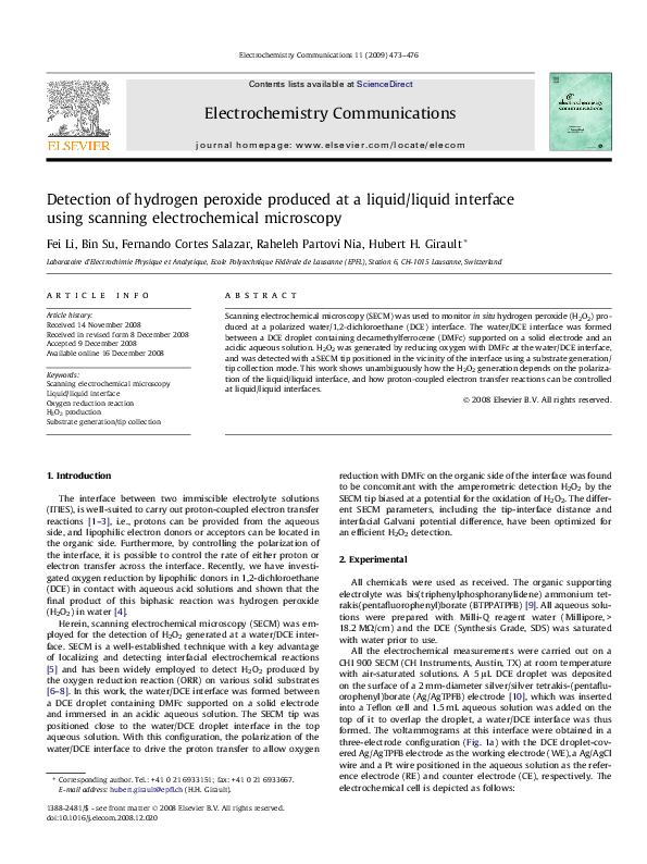 (PDF) Detection of hydrogen peroxide produced at a liquid/liquid ...