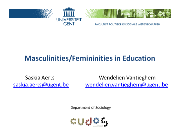 (PPT) Masculinities/Feminities in Education
