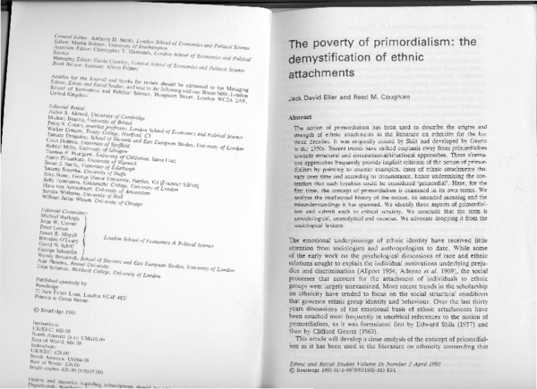 (PDF) The Poverty of Primordialism
