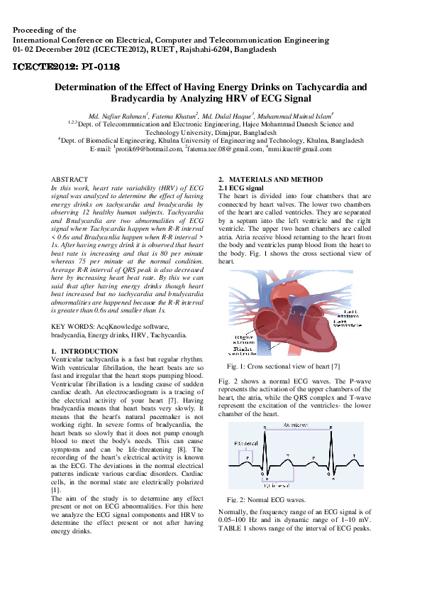 (PDF) "Determination of the Effect of Having Energy Drinks on Tachycardia and Bradycardia by