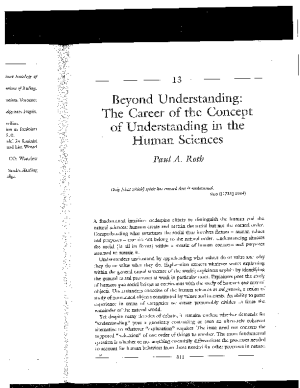 Beyond understanding: the career of the concept of understanding in the ...
