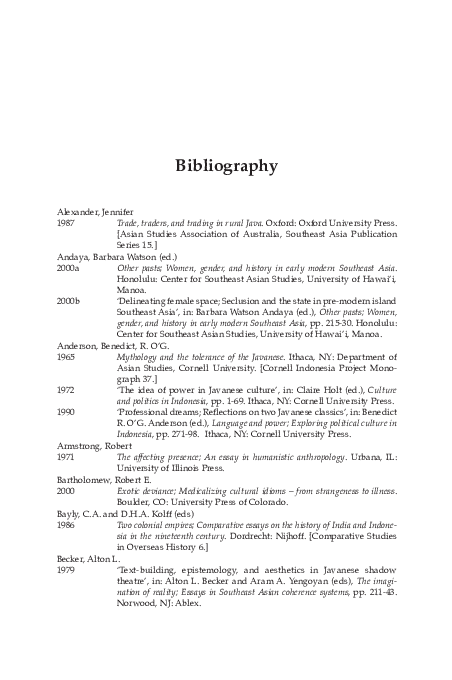 (PDF) Listening to an Earlier Java, Bibliography