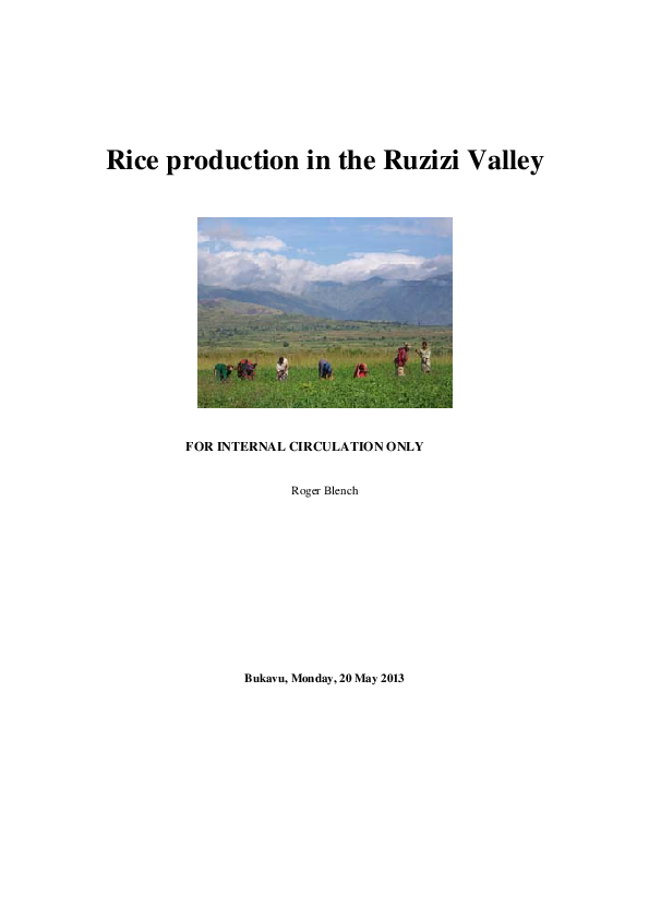 (PDF) Rice in the Ruzizi Valley, DRC