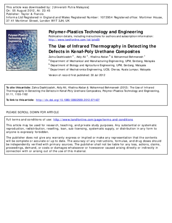 (PDF) The Use of Infrared Thermography in Detecting the Defects in ...
