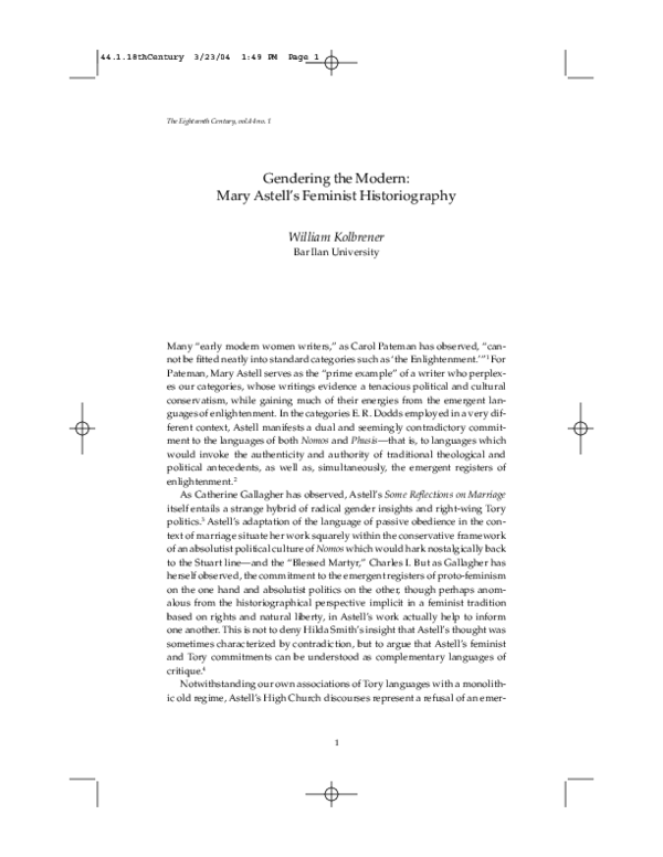 Mary astell enlightenment ideas image