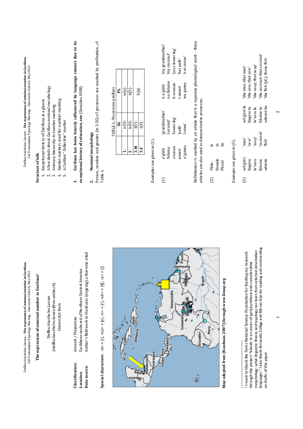 Nominal number in Garifuna