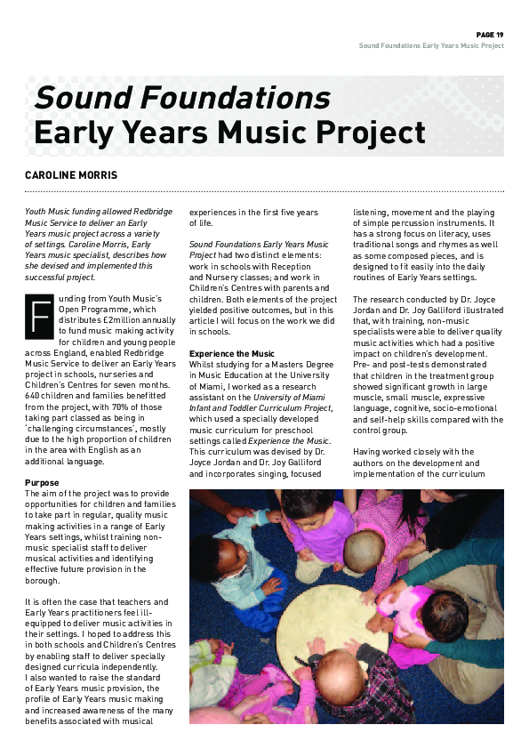 (PDF) Sound Foundations EYs Music Project - Music Mark