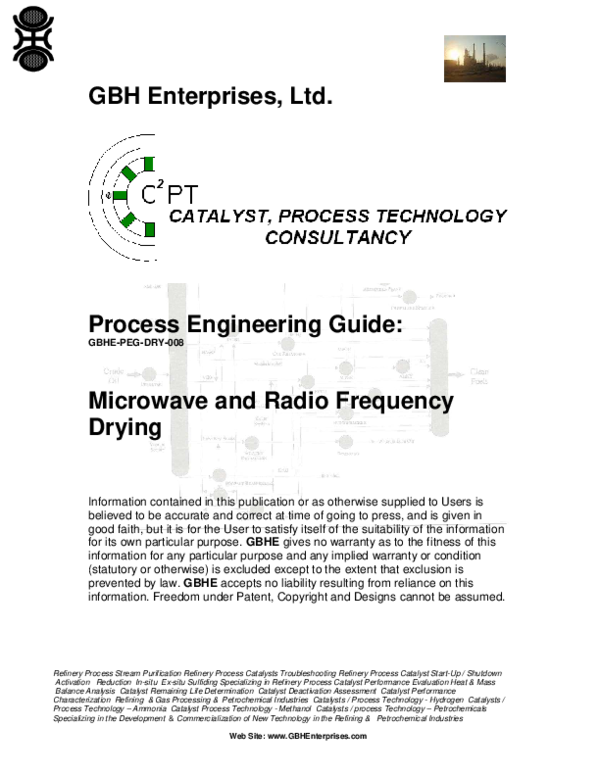 (PDF) Microwave and Radio Frequency Drying Gerard Hawkins Academia.edu