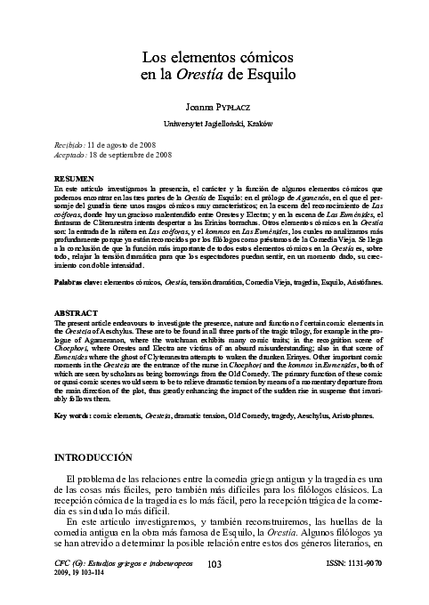 (PDF) Los elementos cómicos en la 