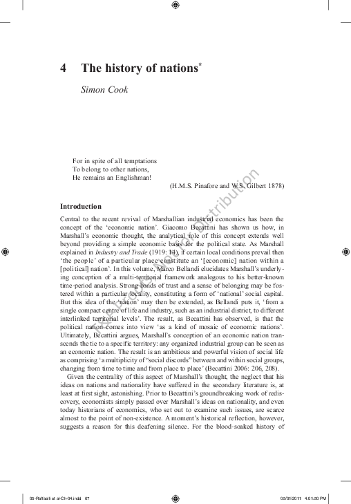 The History of Nations: Nationalism in Marshall's Political Economy