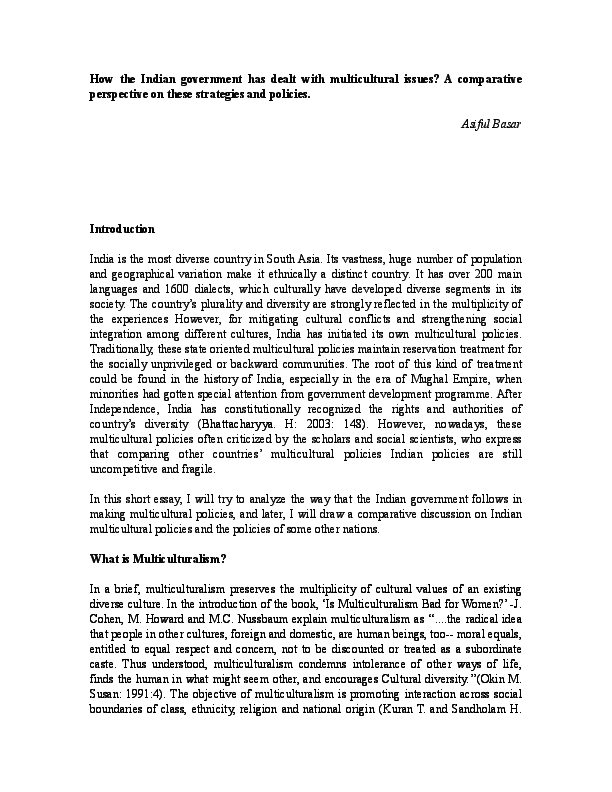 Short note on multiculturalism picture