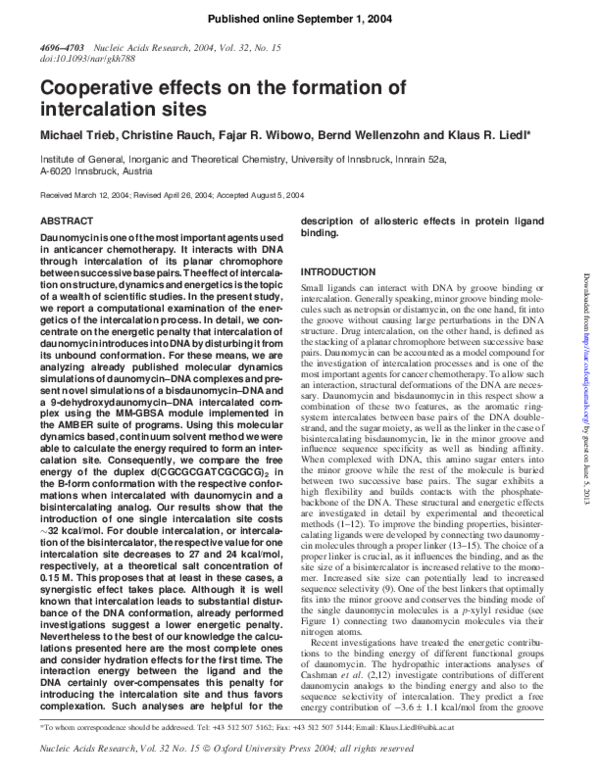 (PDF) Cooperative effects on the formation of intercalation sites