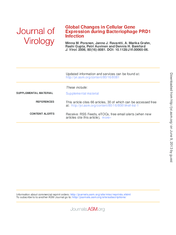 (PDF) Global Changes in Cellular Gene Expression during Bacteriophage ...