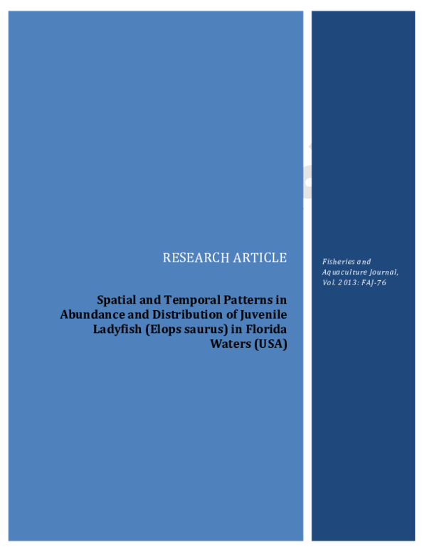 (PDF) Spatial and Temporal Patterns in Abundance and Distribution of ...