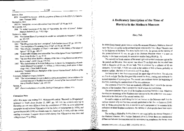 (PDF) A Dedicatory Inscription of the Time of Huviska in the Mathura Museum