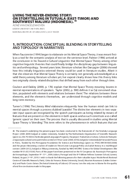 Pdf Living The Never Ending Story On Story Telling In Tutuala East Timor And Southwest Maluku Indonesia Aone Van Engelenhoven Academia Edu