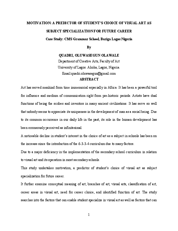 An essay on lagos motivation picture