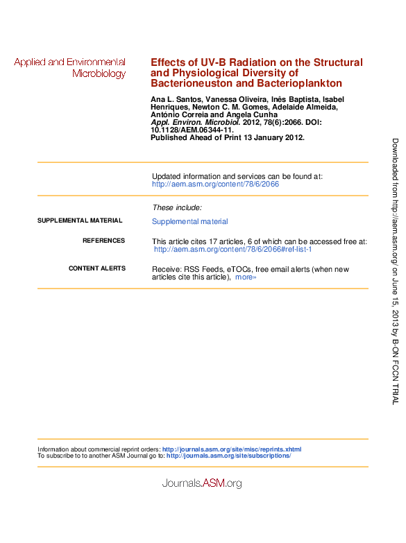 (PDF) Effects of UV-B radiation on the structural and physiological ...