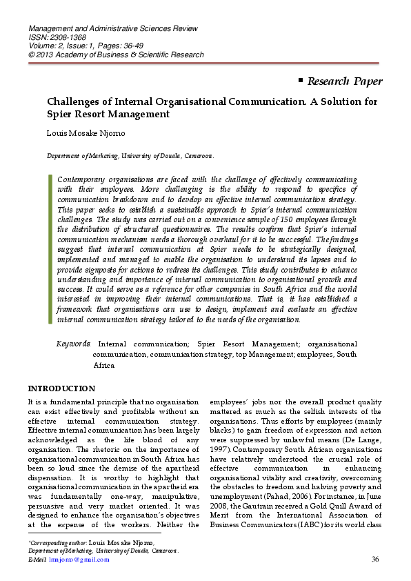 communication management research paper
