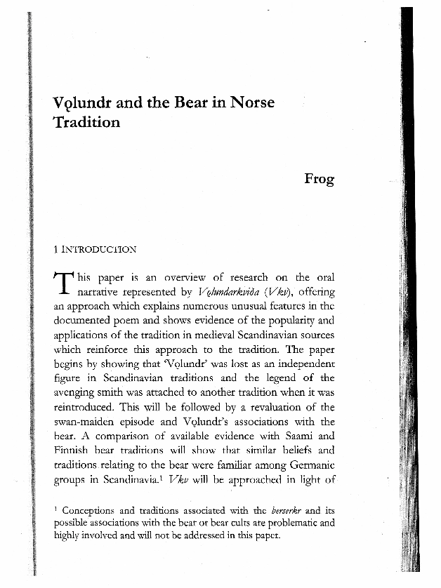 Pdf Vǫlundr And The Bear In Norse Tradition A Blast From The
