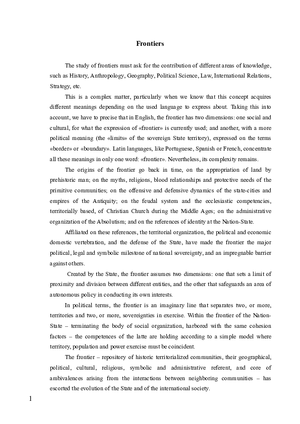 (DOC) FRONTIERS - A complex concept in a new era