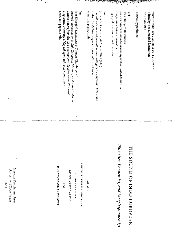 (PDF) Hidden sound laws in the inflectional morphology of ProtoIndo