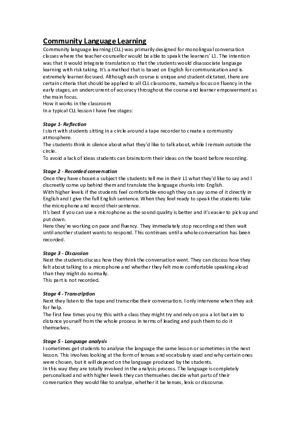 (DOC) Community Language Learning