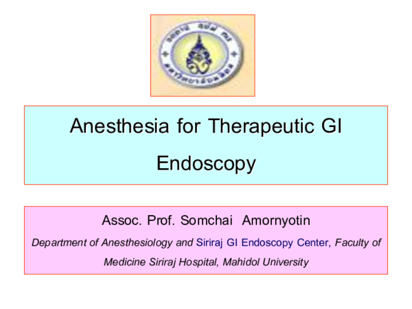(PPT) Anesthesia for Therapeutic GI Endoscopy