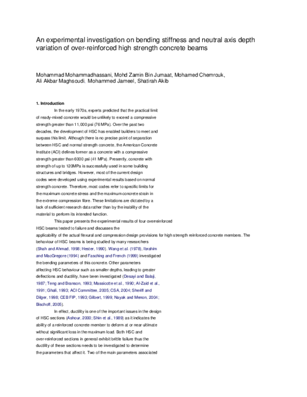 (PDF) An experimental investigation on bending stiffness and neutral ...