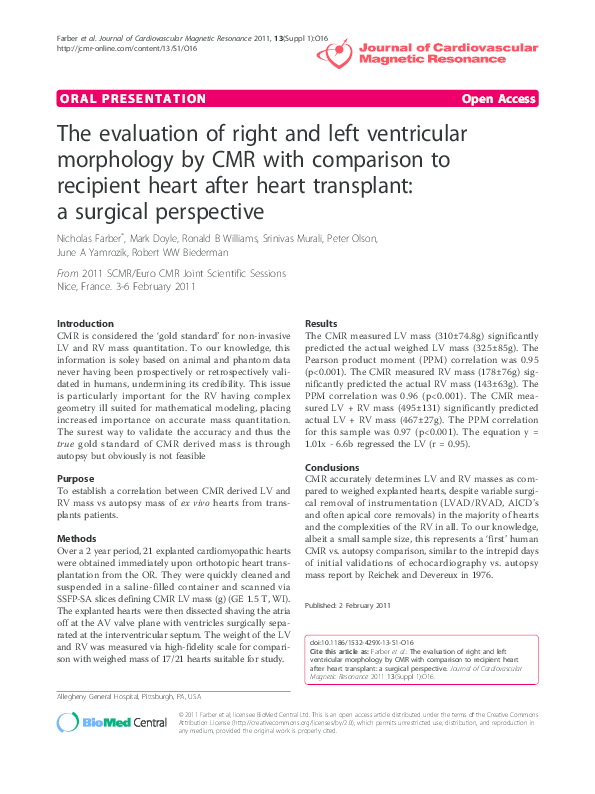 (PDF) The evaluation of right and left ventricular morphology by CMR ...