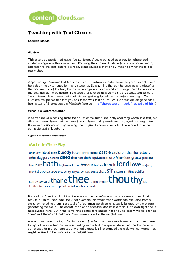 (PDF) Teaching with Text Clouds