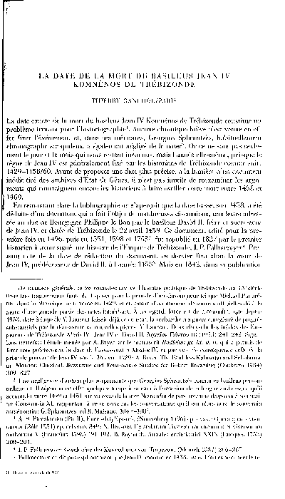 (PDF) La date de la mort du basileus Jean IV Komnènos de