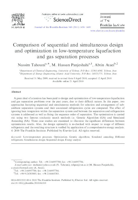 (PDF) Comparison of Sequential and Simultaneous Design & Optimization ...