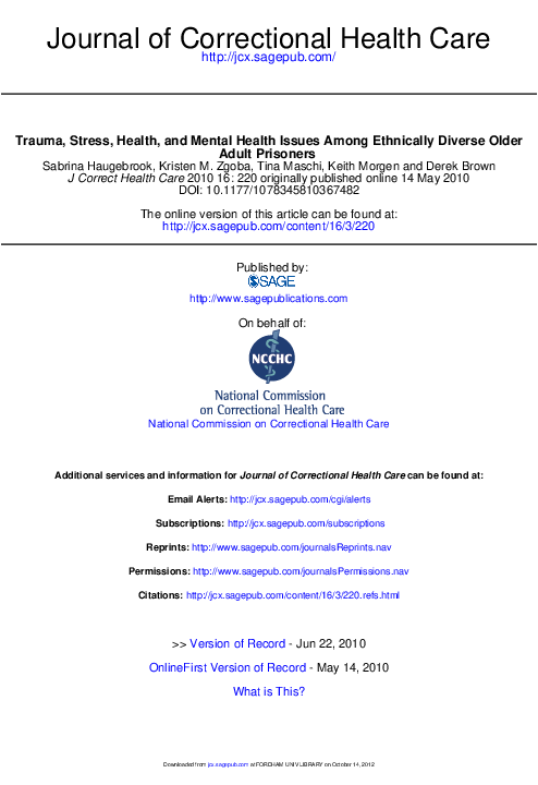 (PDF) Trauma Stress Health and Mental Health Issues Among Ethically ...