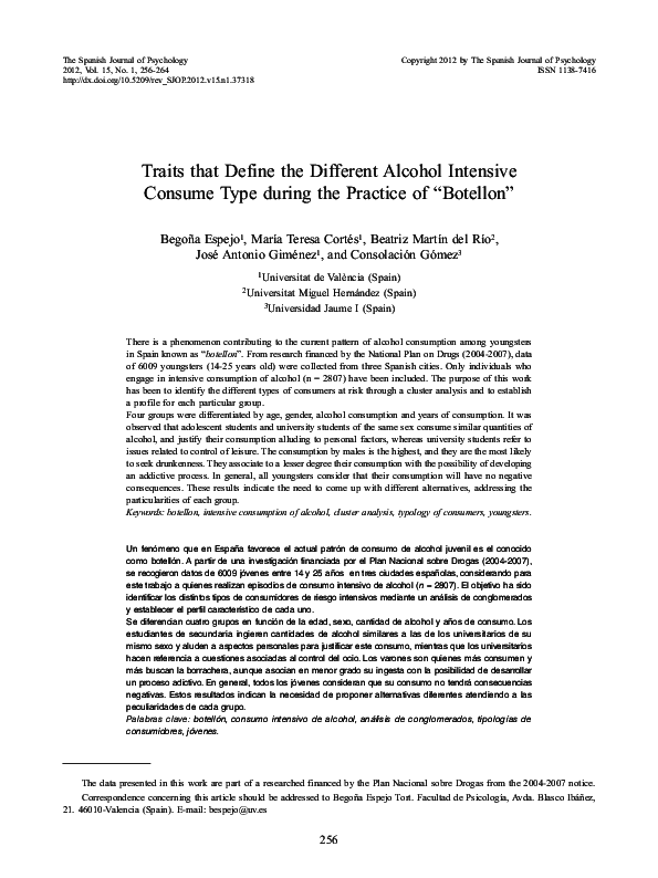  PDF 2012 Traits That Define The Different Alcohol Intensive Consume 