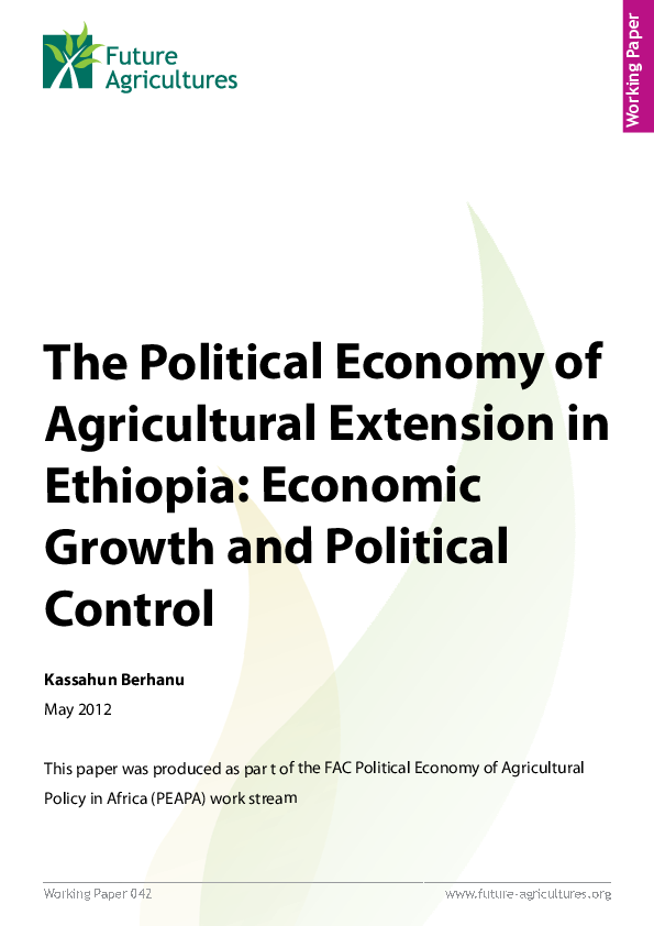 (PDF) Political Economy of Agricultural Extension in Ethiopia
