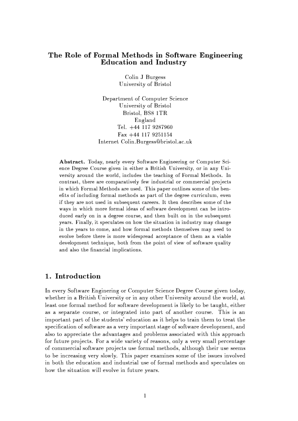  pdf the role of formal methods in software engineering education and