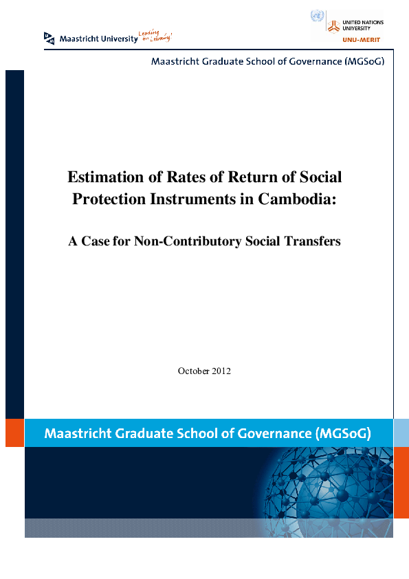 (PDF) Estimations of rates of return of social protection instruments ...