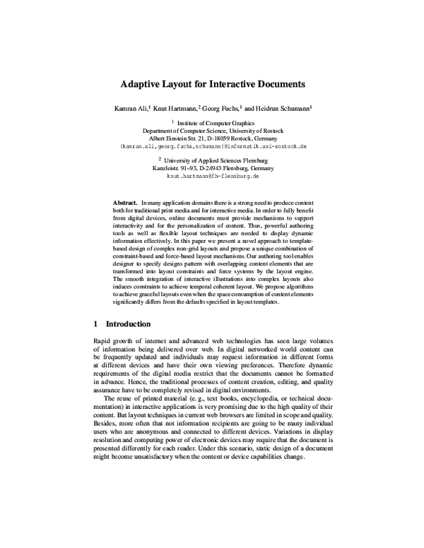 (PDF) Adaptive Layout for Interactive Documents