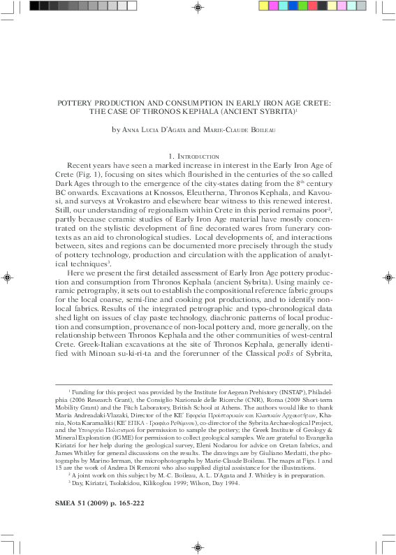 (PDF) Pottery Production and Consumption in Early Iron Age Crete: The ...