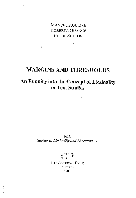 (PDF) Margins and thresholds: an enquiry into the concept of liminality ...